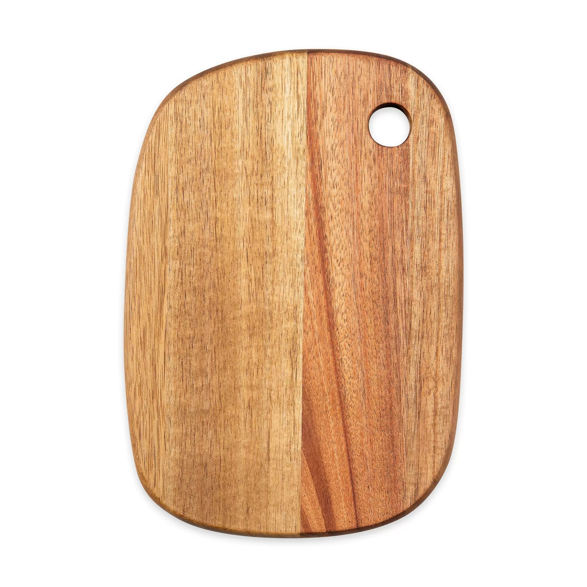 Minimalist Acacia Wood Cutting Board with Hanging Hole – Rounded Corner Chopping Board